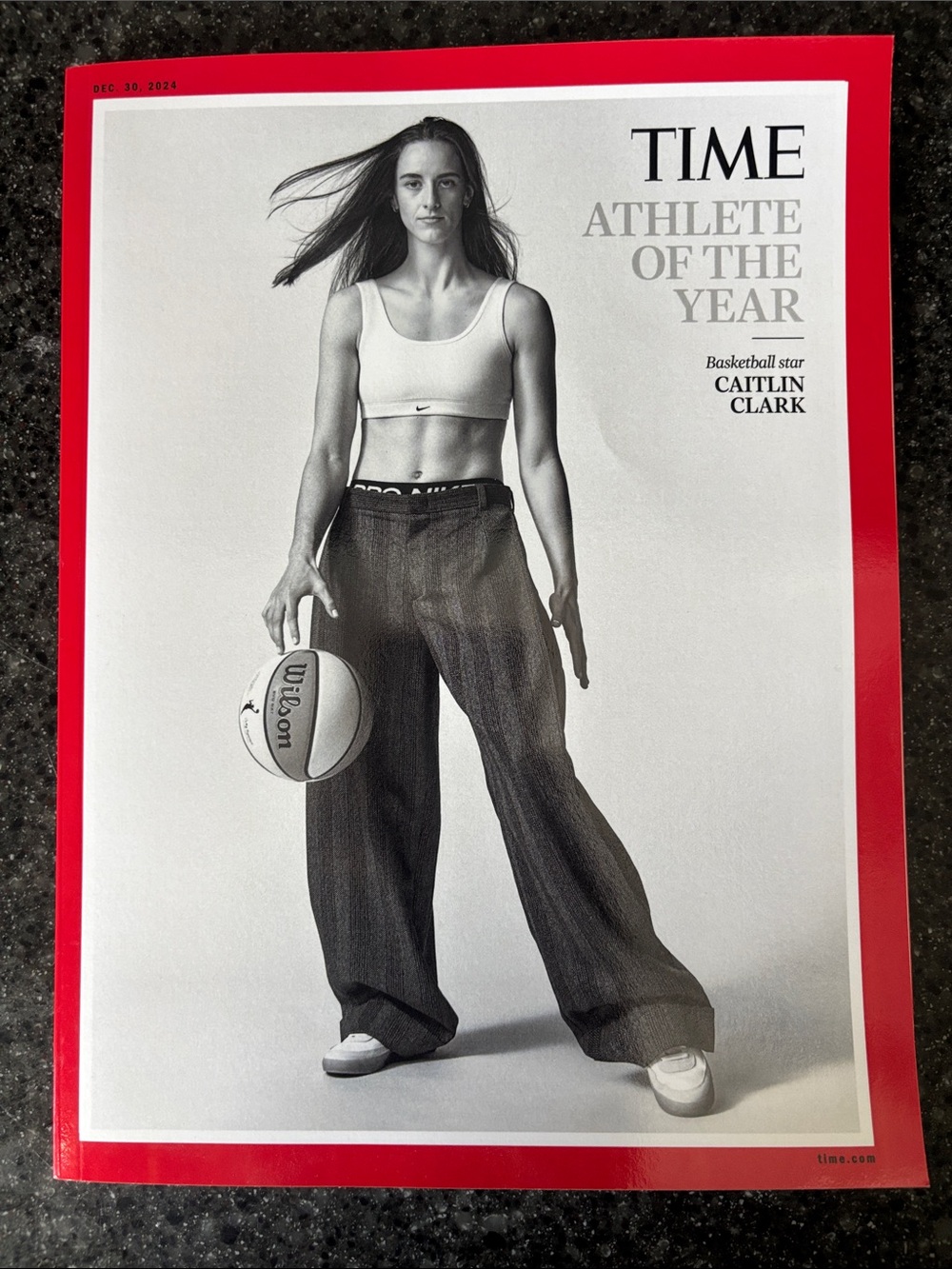 TIME Magazine 'Athlete of the Year' Caitlin Clark - Red & Black